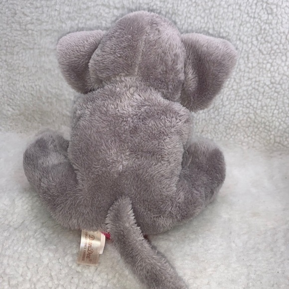Dan Dee Elephant plush Soft Gray Pink Plush 10" pink cheeks outline stitched - Picture 7 of 9